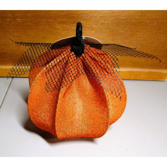 Seasonal Collection LED Lighted Pumpkin Metal Wire with Orange Fabric Battery - Picture 2 of 3